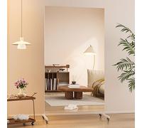 Hasipu Gym Mirror 170x100cm, 360° Swivel Rolling Mobile Mirror on Wheels, Extra Large Portable Tempered Glass Full Length Mirrors for Home Gym,Yoga Studio, Bedroom, Dancing Studio