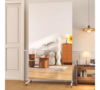 Hasipu Gym Mirror 200x100cm, 360° Swivel Rolling Mobile Mirror on Wheels, Extra Large Portable Tempered Glass Full Length Mirrors for Home Gym,Yoga Studio, Bedroom, Dancing Studio