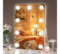 Hasipu Hollywood Vanity Mirror with Lights, 25 x 35cm LED Makeup Mirror, 3 Modes Light, Smart Touch Control Dimmable, 360ｰRotation, Rounded Rectangle White Frame