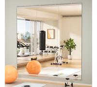Hasipu Home Gym Mirrors 140x42cm -3 PCS Large Full Body Mirror for Yoga, Large Wall Mirror Full Length for Fitness, Garage, Dance Studio, 0.16in Tempered Glass Frameless Mirrors-UL