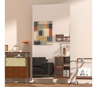 Hasipu Home Gym Mirrors 360° Swivel on Wheels,180 x 70cm Extra Large Full Body Rolling Mirror, Tempered Glass Easy to Move Full Length Mirror for Yoga Studio, Bedroom, Dancing Studio, White