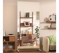 Hasipu Home Gym Mirrors 360° Swivel on Wheels,190 x 70cm Extra Large Full Body Rolling Mirror, Tempered Glass Easy to Move Full Length Mirror for Yoga Studio, Bedroom, Dancing Studio, White