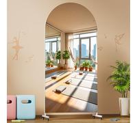 Hasipu Home Gym Mirrors 360° Swivel on Wheels,190 x 80cm Extra Large Full Body Rolling Mirror, Tempered Glass Easy to Move Full Length Mirror for Yoga Studio, Bedroom, Dancing Studio, White