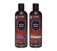 HASK Biotin Shampoo and Conditioner Set Thickening for all hair types, colour safe, gluten-free, sulfate-free, paraben-free - 1 Shampoo and 1 Conditioner