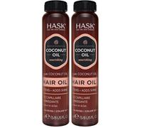 HASK Coconut Nourishing Shine Oil Vial for All Hair Types, Color Safe, Gluten & Sulfate Free - 1 x 18mL (Pack of 2)