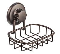 HASKO accessories - Super Powerful Vacuum Suction Cup Soap Dish - Strong Stainless Steel Sponge Holder for Bathroom & Kitchen (Bronze)