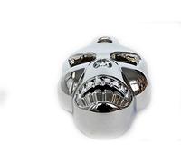 HASkulle AfterMokit Replacement Horn Cover for Harley Davidson Dyna Softail Sportster Touring Trike Models with Cowbell 1986 and Up Chrome Plain Skull