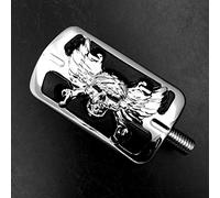 HASkulle Wing Skull Zombie Shape Chrome for Harley DAVIDSON 1987-2014 DYNA V-ROD CVO SOFTAIL MOTORCYCLE SKULL FOOT PEG PEDAL