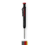 HASKYY Deep Hole Marker Carpenter's Pencil Set Including Leads, Sharpener - Pencil for Wood, Metal, Stone, Tiles & Plastic - Mechanical Pencil for Craftsmen, Construction Site & Drill Holes