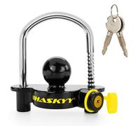Haskyy Trailer Lock, Tow Lock Hitch, Anti-Theft Trailer Safety Tow Lock, High Performance Steel, Aluminium Alloy Base, Caravan Protection