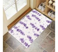 HASLEFND Elegant Flowers Lavender Flower Clusters Door Mat Indoor 60 x 90 cm, Non-Slip Washable Rug, Low-Profile Inside Doormats for Entryway, Dog Mats for Muddy Paws, Purple