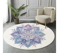 HASLEFND Mandala Pattern Luxury Flowers Rugs, Soft Cute Childrens Rug Low Pile Nursery Rug Boys Girls Bedroom Rugs Non-slip Washable Kids Carpets for Playroom, 100cm, Blue-Green