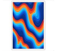 HASLEFND Orange Wave Pattern Wall Art Canvas UnFramed Blue Print Retro Fashion Style Painting Canvas Poster Wall Artworks Pictures for Living Room Bedroom Home Office Decor 80 x 120 cm
