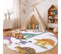 HASLEFND Round Rug 60cm Washable Watercolor Animals Circle Carpet