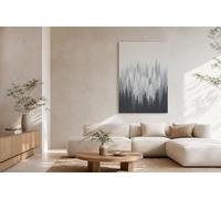HASLEFND UnFramed Canvas Wall Art 60 x 90 cm Minimalist Forest Misty Forest Wall Canvas Pictures for Living Room Bedroom Hallway Walls Decoration Prints, Grayish White