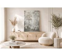 HASLEFND UnFramed Canvas Wall Art Misty Forest Path Canvas Print Dreamy Scenery Gray Beige Picture Painting Poster for Living Room Bedroom Bathroom Corridor Home Wall Decoration 60 x 90 cm
