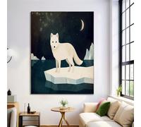 HASLEFND UnFramed Geometric Landscape Canvas Wall Art for Bedroom