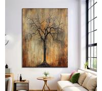 HASLEFND UnFramed Large Canvas Wall Art Brown Dead Tree Illustration Painting Retro Freehand Style Canvas Prints Pictures for Living Room Bedroom Home Office Wall Decorations 60 x 90 cm