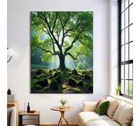 HASLEFND UnFramed Secret Forest Canvas Wall Art Poster