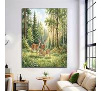 HASLEFND UnFramed Spring Forest Canvas Wall Art for Bedroom