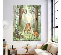 HASLEFND UnFramed Watercolor Fairy Tale Style Canvas Wall Art for Bedroom
