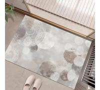 HASLEFND Washable Rugs 60 x 90 cm, Abstract Minimalist Style Bedside Rug, Transparent Concentric Circles Area Rugs, Non-Slip Doormat Low Pile,Light Gray, Entrance, Entryway, Corridor - Desert Dusk