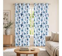 HASLEFND Watercolor Animals Curtains, Gradient Blue Butterfly Blackout Eyelet Thermal Insulated Ring Top Window Treatment 2 Panels for Kids Girls Boys Bedroom Nursery Living Room, 66" W x 54" L