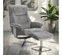 haslet fabric recliner chair with stool in wishing well