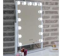 haslet large swivel dressing mirror with white high gloss frame