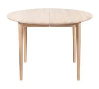 Haslev - 897 Dining Table Extendable Ø105 cm, White Oiled Oak - White Oiled Oak