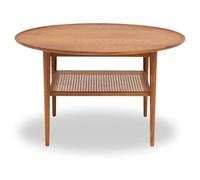 Haslev - Athene Coffee Table 90 cm, Oiled Oak / Rattan - Oiled Oak
