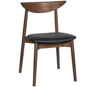 Haslev - Symphony Dining Chair, Black Leather Seat, Dark oiled Oak - Dark oiled Oak