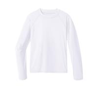 HASMES Kids Boys Swim Vest Rash Vest Long Sleeve Rash Guard UPF 50+ Sun Protection Swimming Top Quick Dry 6-15 Years, White 8-9 Years