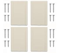 HASMX 775590A Central Vacuum Inlet Valve Plate, Low Voltage Inlet Valve Replacement for Central Vacuum Systems Almond, 1 1/2" Diameter x 3 7/16" Width x 5 1/8" Height, 4-Pack