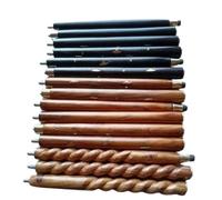 HASNAIN INTERNATIONAL Wooden Walking Stick Canes, Set of 5, 3 Fold, for Head Handle Only Shaft, Standard, Brown/black