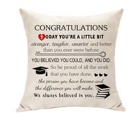 Hasodeo Graduation Gift for Her Him Decoration Grad Gift Cushuion Cover Throw Pillow Cover Gifts for High School College Inspirational Congrats Gift for Girls Daughter Son (Congratulations)