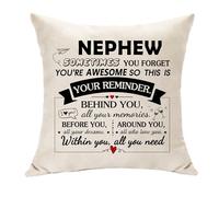 Hasodeo Nephew Gifts from Aunt Uncle Sometime You Forget You Are Awesome Nephew Cushuion Cover Throw Pillow Cover for Nephew Decoration Inspirational Gifts for Him Birthday Christmas (Nephew)