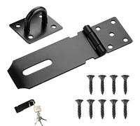 Hasp and StapleHeavy Duty, Stainless Steel Clasp, Door Latch Gate Lock Latch Hinge Padlock Catch Door Clasp Latch Security Hasp for External Doors Window Cabinet Pet Cage