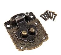 Hasp Latch, Door Buckle 1Pc 53x41mm Antique Metal Bronze Iron Lock Decorative Hook Wooden Jewelry Box Padlock with Screws for Furniture Hardware