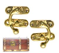 Hasp Latch Lock | 2pcs Antique Box Brass Hasp Latch - 3.2x2.7cm Noteworthy Vintage Style Mini Hasps Latches | Historical Appeal with Mounting Screws for Jewelry Box, Toolbox