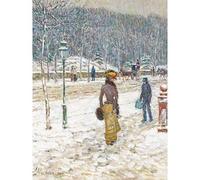 Hassam New York Street Snow Winter Impressionist Painting Large Wall Art Print Canvas Premium Mural