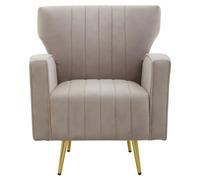 hasselt velvet armchair in mink with gold metal legs