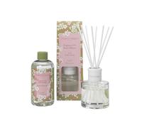 Hassett Green London - Apple Blossom Reed Diffuser & Refill Set - 100ml Glass Diffuser with 8 Fibre Reed Sticks + 250ml Fragrance Oil Refill