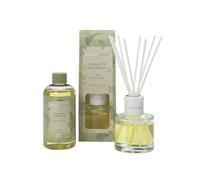 Hassett Green London - Black Forest Pine & Eucalyptus Reed Diffuser & Refill Set - 100ml Glass Diffuser with 8 Fibre Reed Sticks + 250ml Fragrance Oil Refill