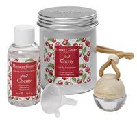 Hassett Green London - Just Cherry - Wooden Top Car Air Freshener & Refill Kit - Empty Freshener with 50ml Fragrance Oil Bottle