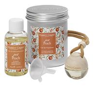 Hassett Green London - Just Peach - Wooden Top Car Air Freshener & Refill Kit - Empty Freshener with 50ml Fragrance Oil Bottle