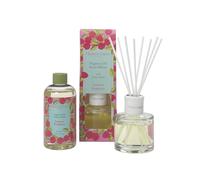Hassett Green London - Summer Raspberry Reed Diffuser & Refill Set - 100ml Glass Diffuser with 8 Fibre Reed Sticks + 250ml Fragrance Oil Refill