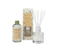 Hassett Green London - Vanilla Splash Reed Diffuser & Refill Set - 100ml Glass Diffuser with 8 Fibre Reed Sticks + 250ml Fragrance Oil Refill