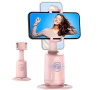 Hassignment/Shoplyhube/Detailtion Smart Ai Facial Recognition Phone Tripod, Auto Face Tracking Tripods 360 Rotation with Stand, Rotating Selfie Stick, Rechargeable Camera Stand (Pink,Without Tripod)