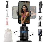Hassignment Smart Ai Facial Recognition Phone Tripod - 360 Tripod for Cell Phone Rotating, Auto Tracking Phone's Holder, Gesture Control, No App Needed, Keep You Framed (Pink)